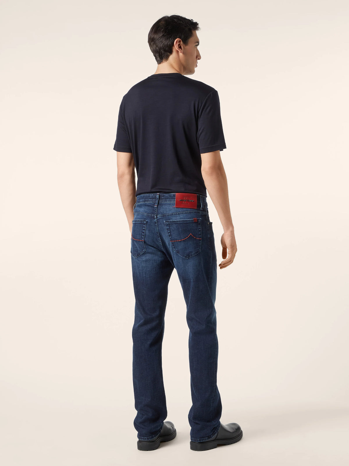 Luis Regular 5 Pocket Jeans in Dark Blue Comfort Stretch Denim