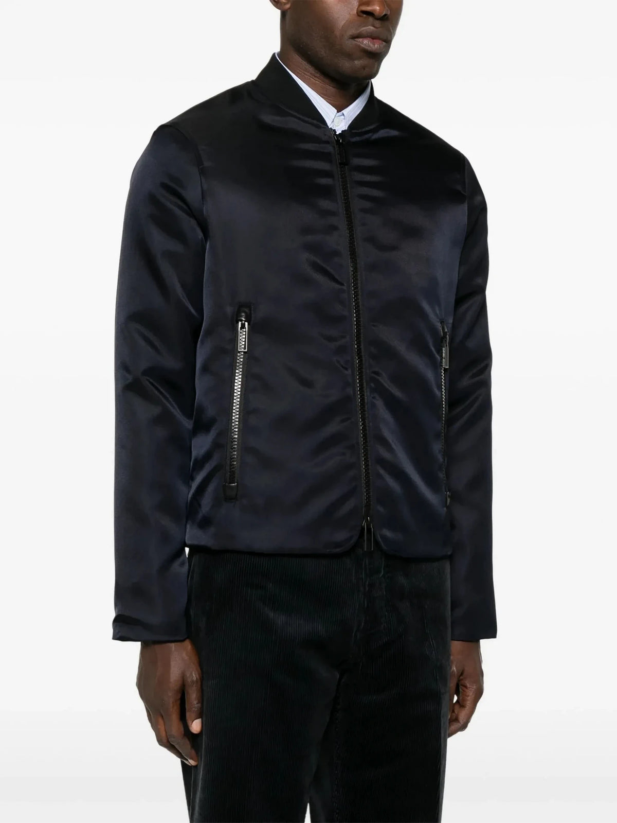 Zip-Up Blue Bomber Jacket