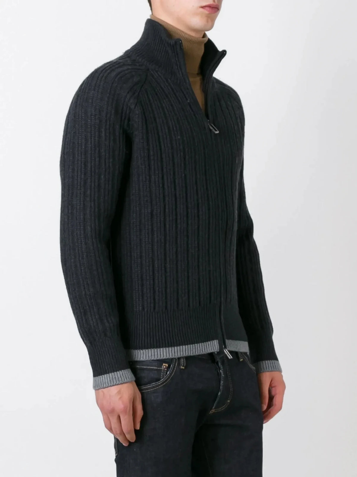 Ribbed Grey Cardigan