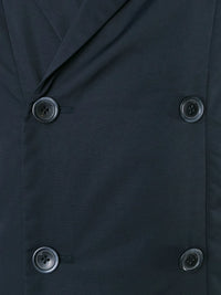Hooded Navy Blue Caban Coat