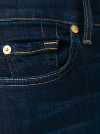 Tapered Navy Blue Jeans