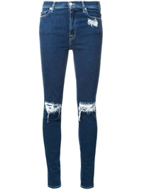 Distressed Skinny Navy Blue Jeans