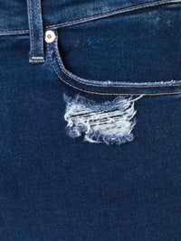 Distressed Skinny Navy Blue Jeans