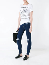 Distressed Skinny Navy Blue Jeans