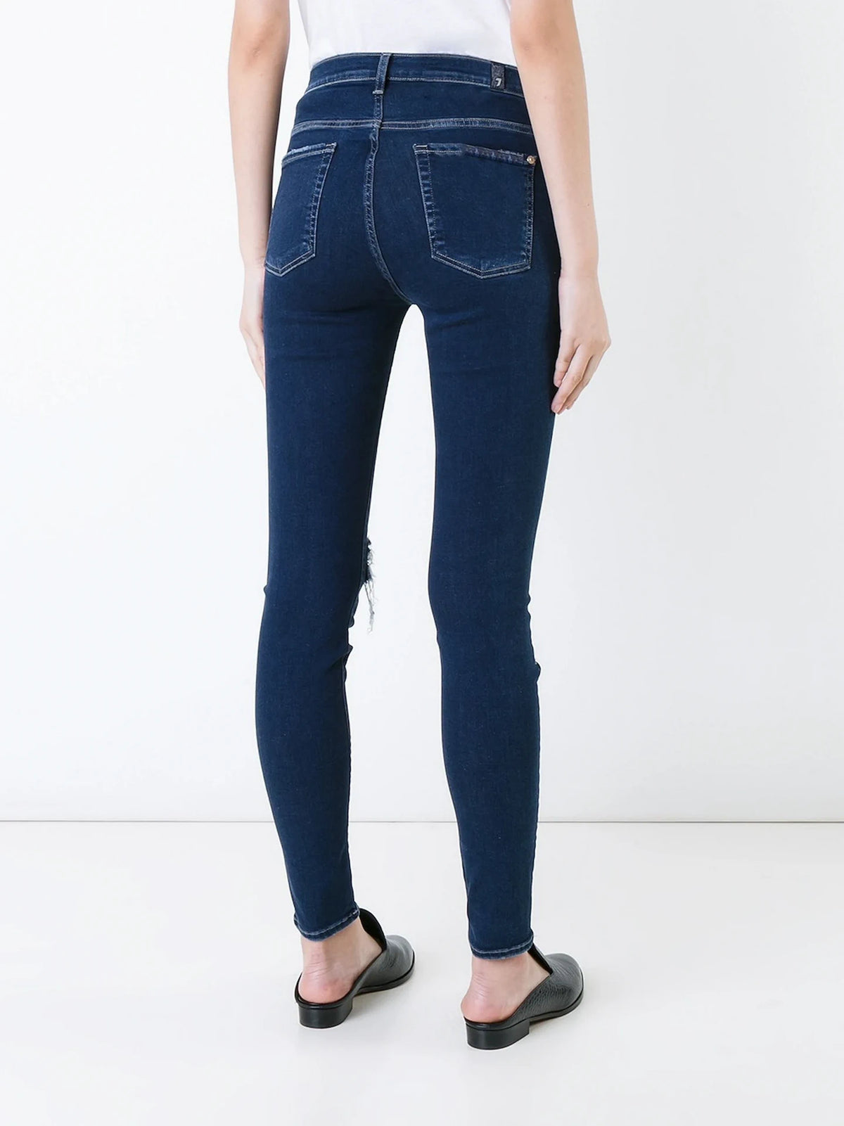 Distressed Skinny Navy Blue Jeans
