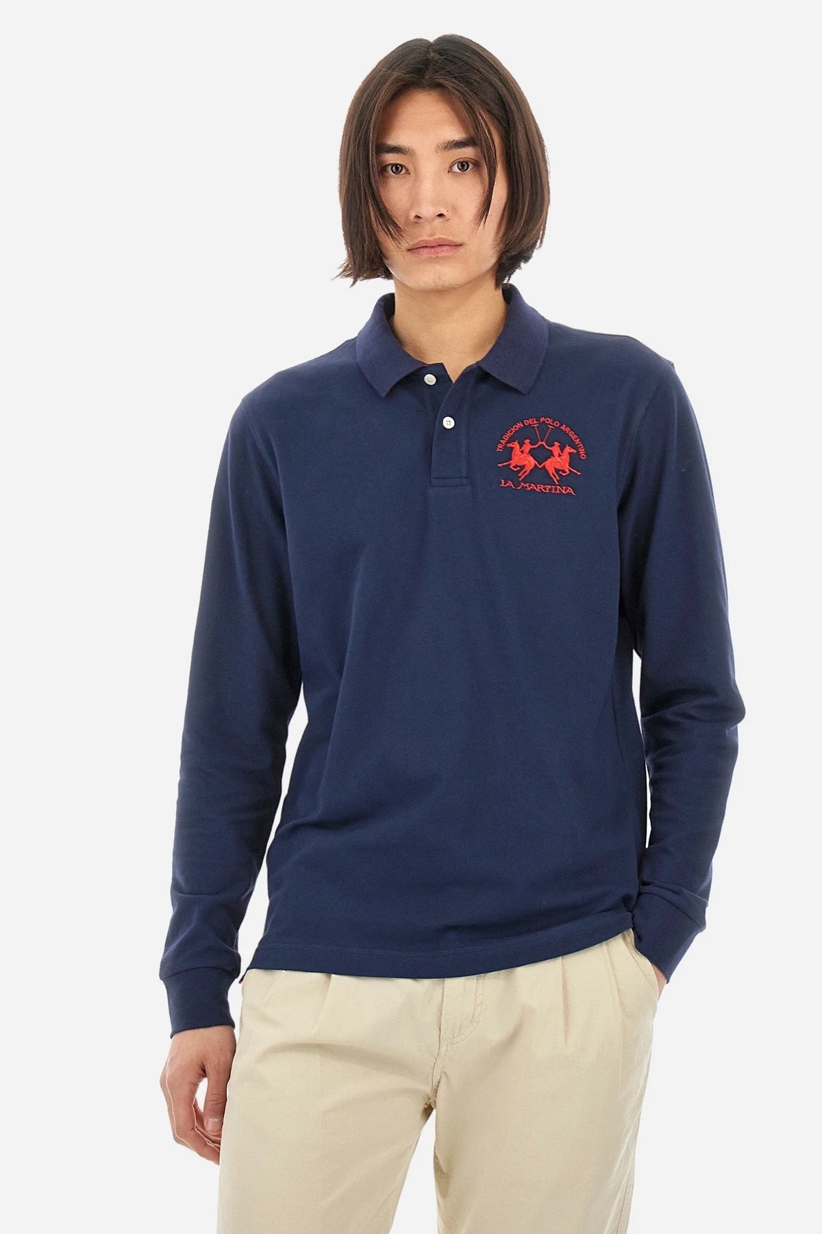 Regular-Fit Black Polo Shirt