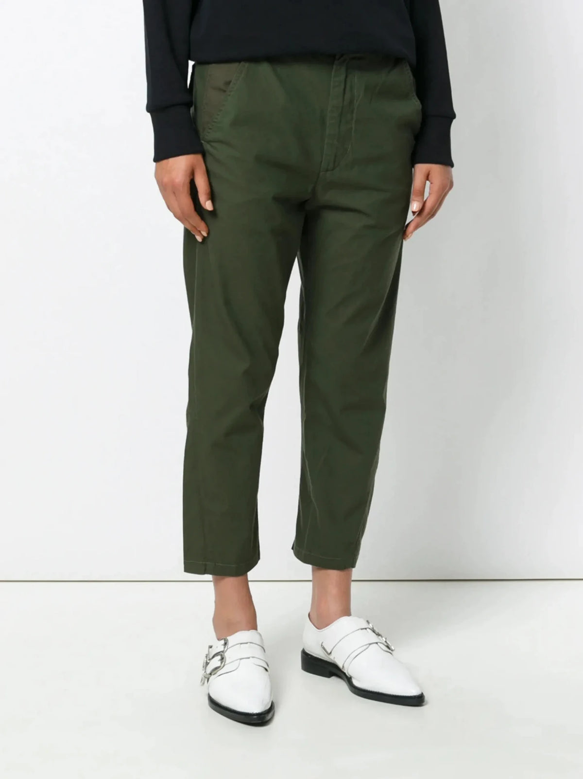 Utility Drawstring Green Trousers