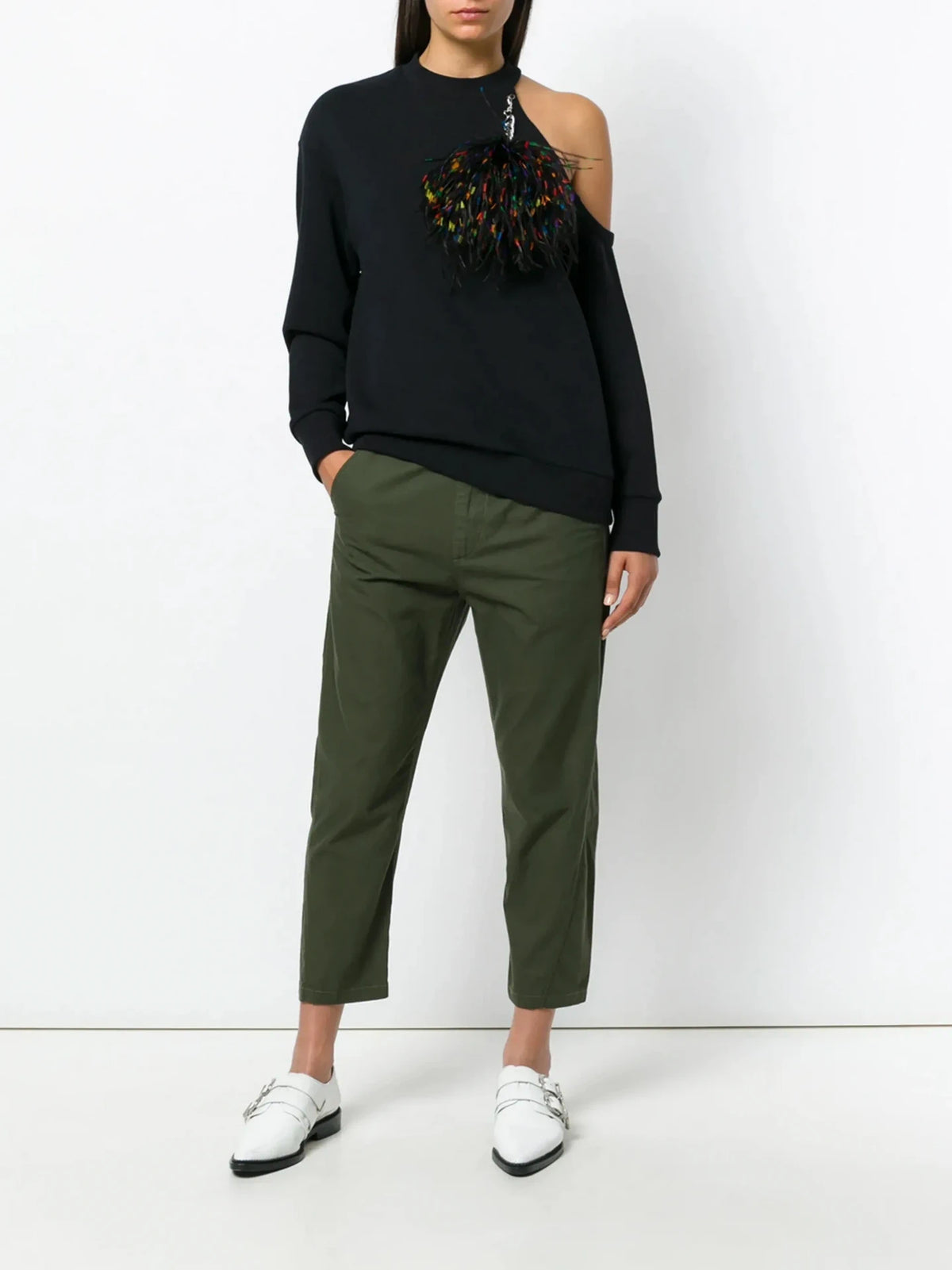 Utility Drawstring Green Trousers