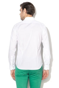Slim Fit Embroidered White Shirt