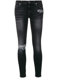 Sequined Detail Black Skinny Jeans