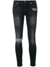 Sequined Detail Black Skinny Jeans