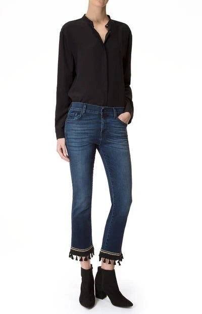 Bootcut Cropped Blue Jeans