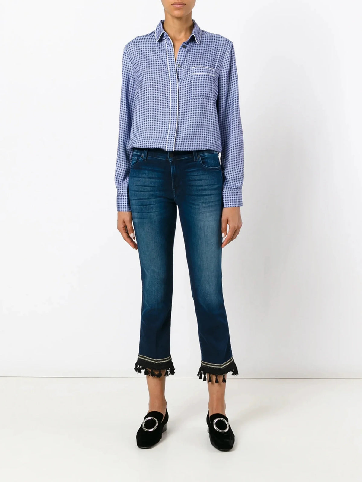 Bootcut Cropped Blue Jeans