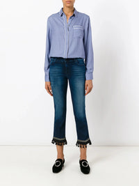 Bootcut Cropped Blue Jeans