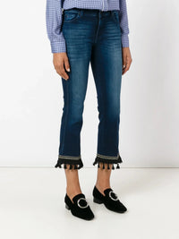 Bootcut Cropped Blue Jeans
