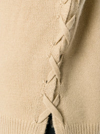 Lace-Up Cashmere Green Sweater