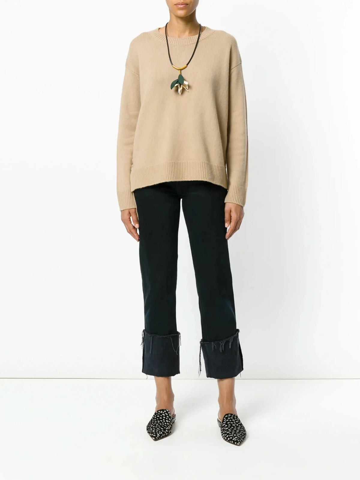 Lace-Up Cashmere Green Sweater