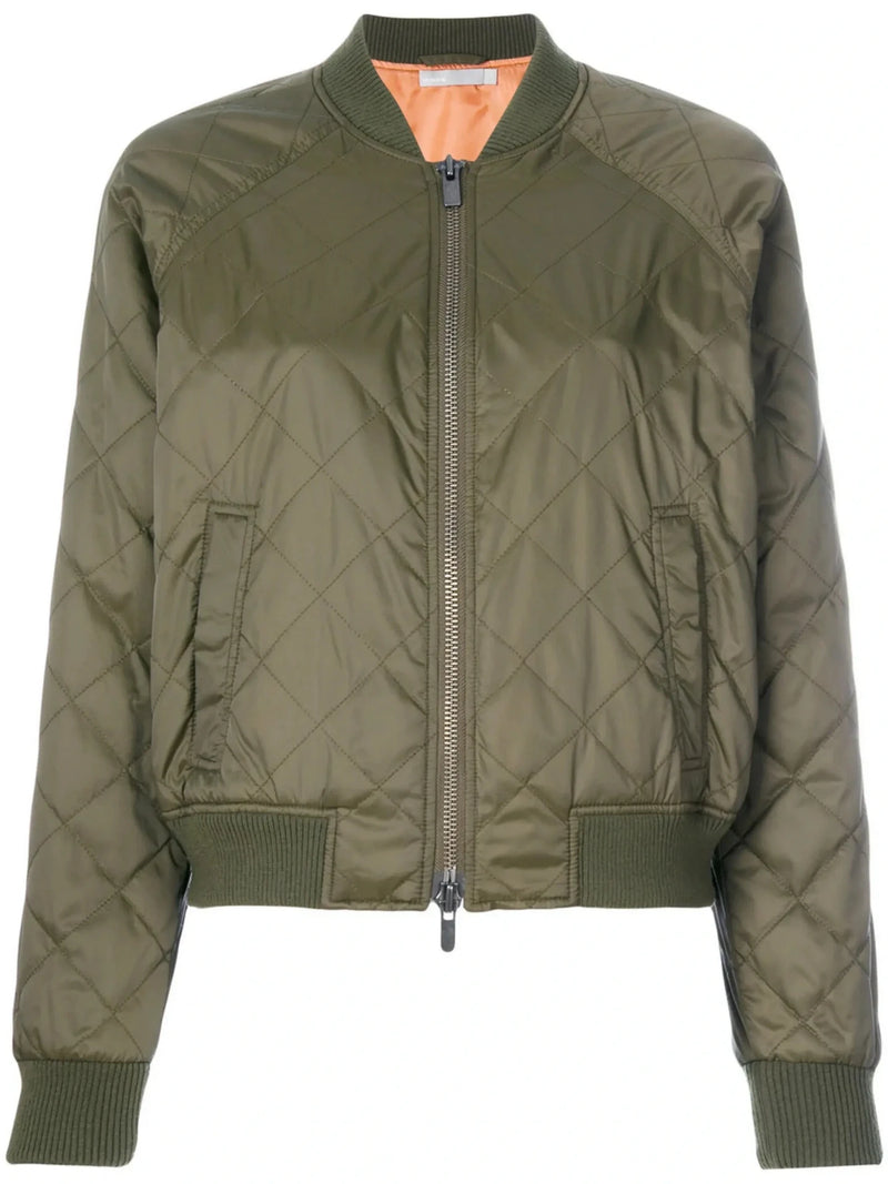 Quilted Green Bomber Jacket