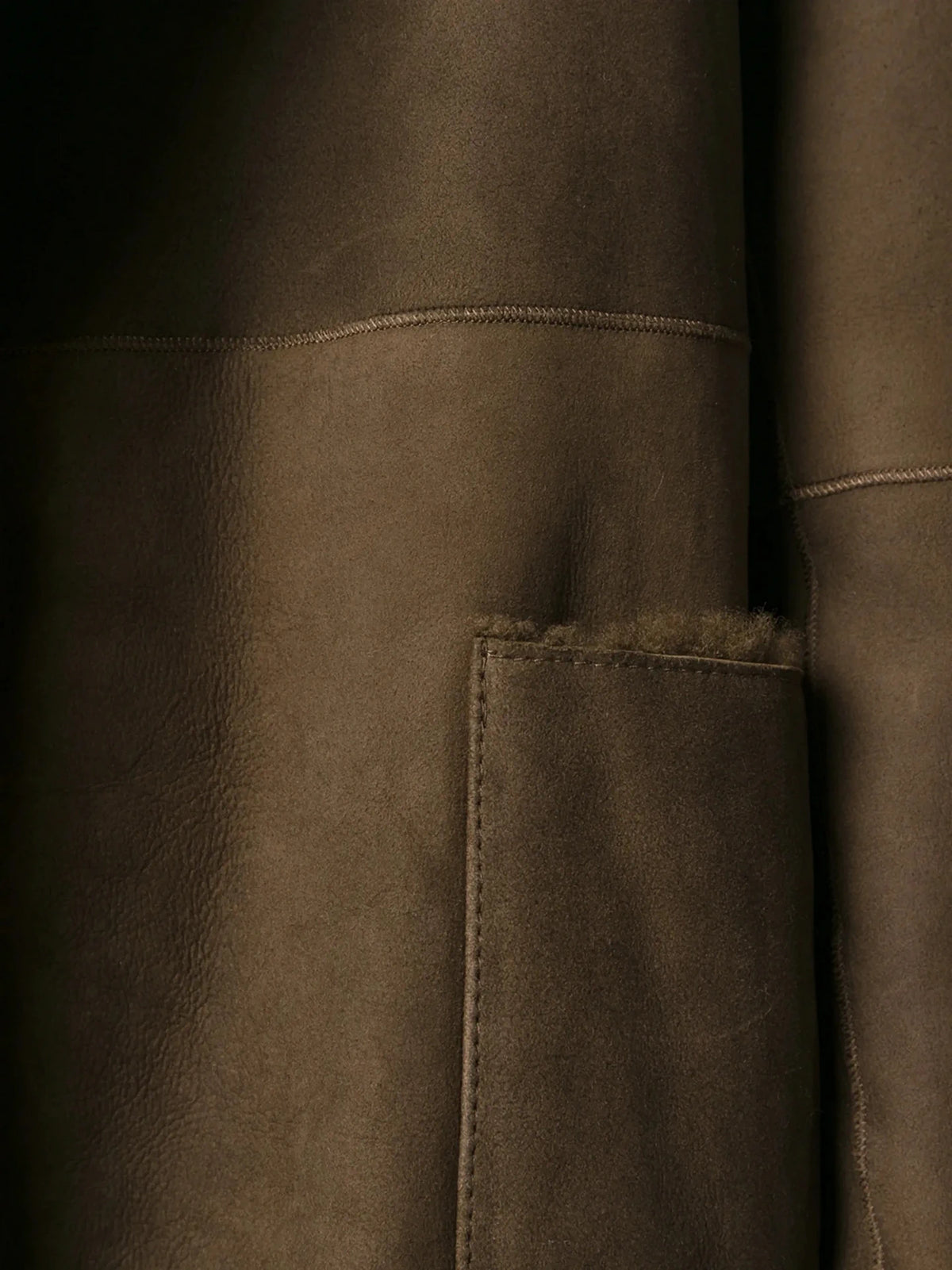 Shearling Trim Brown Coat