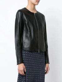 Leather Zip Black Jacket