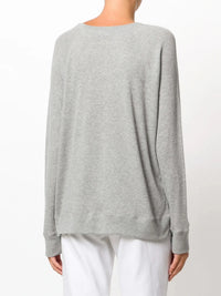 Marl Effect Grey Raglan Pullover