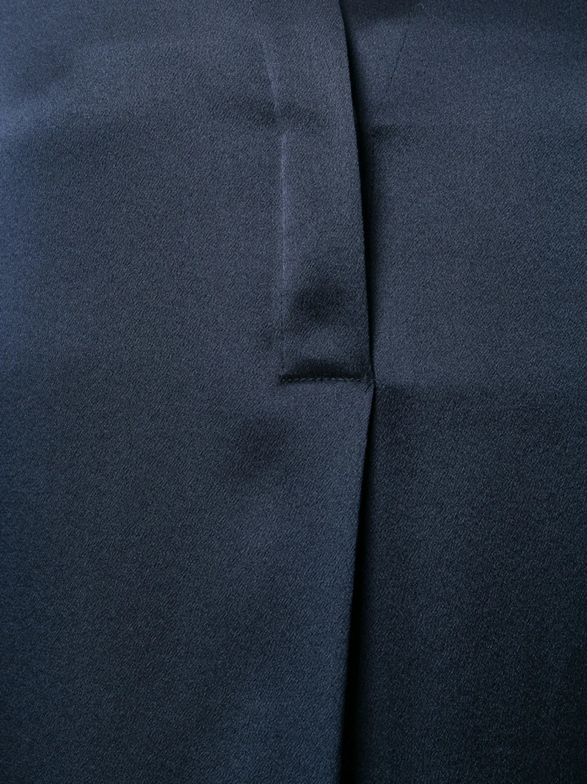 Band Collar Navy Blue Blouse