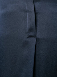 Band Collar Navy Blue Blouse