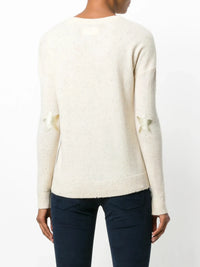 Cici Patch White Sweater