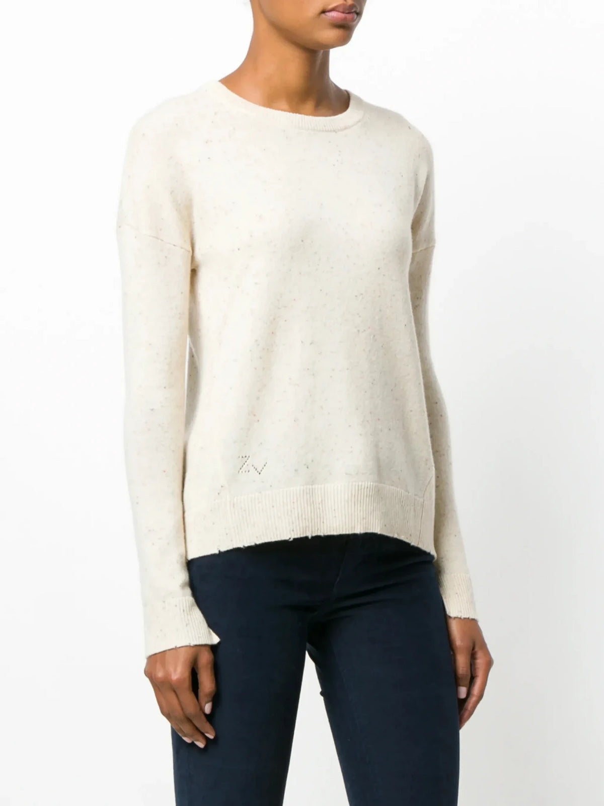 Cici Patch White Sweater
