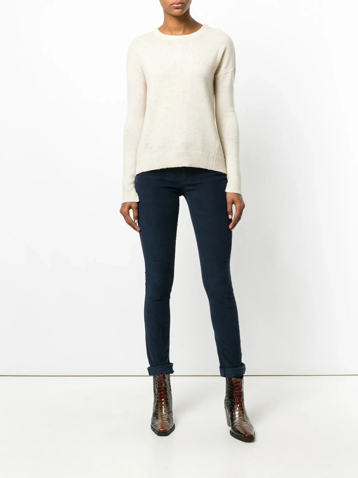 Cici Patch White Sweater