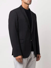 Fitted Single-Breasted Black Blazer