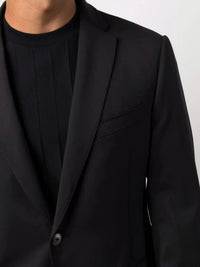 Fitted Single-Breasted Black Blazer