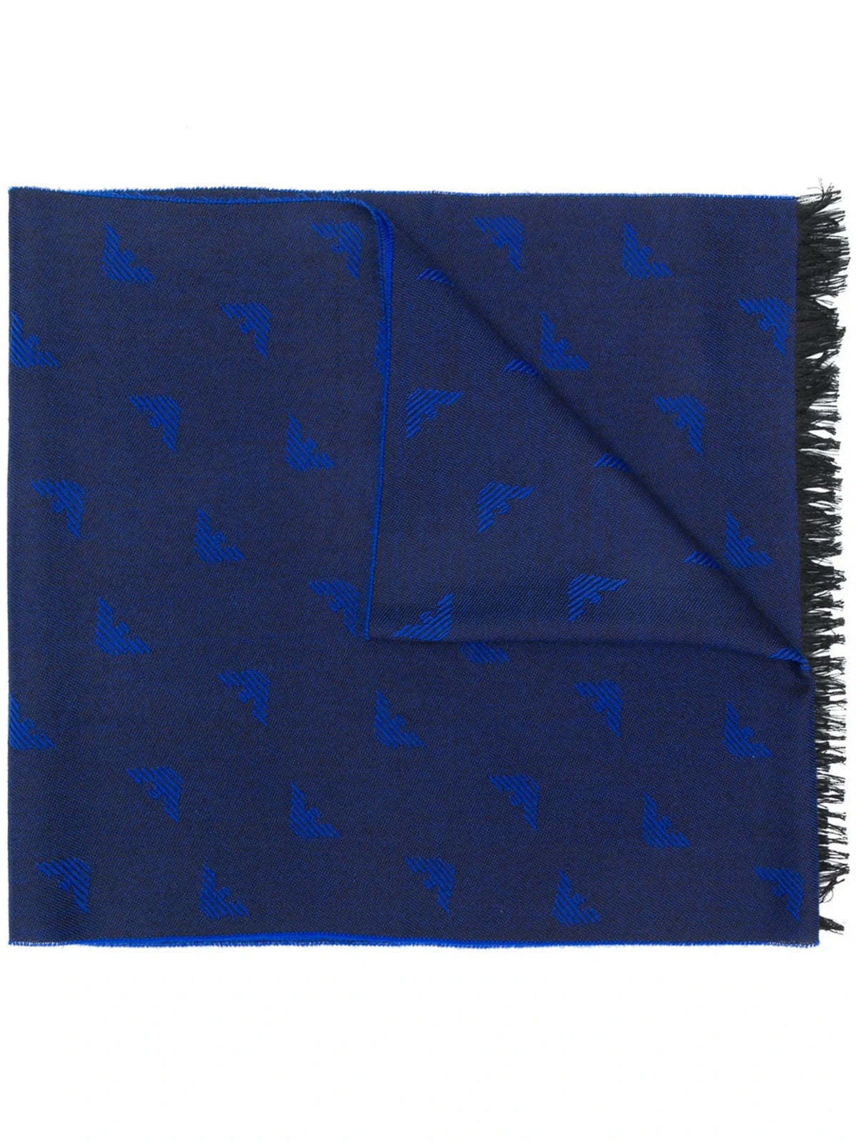 Embroidered Logo Blue Scarf