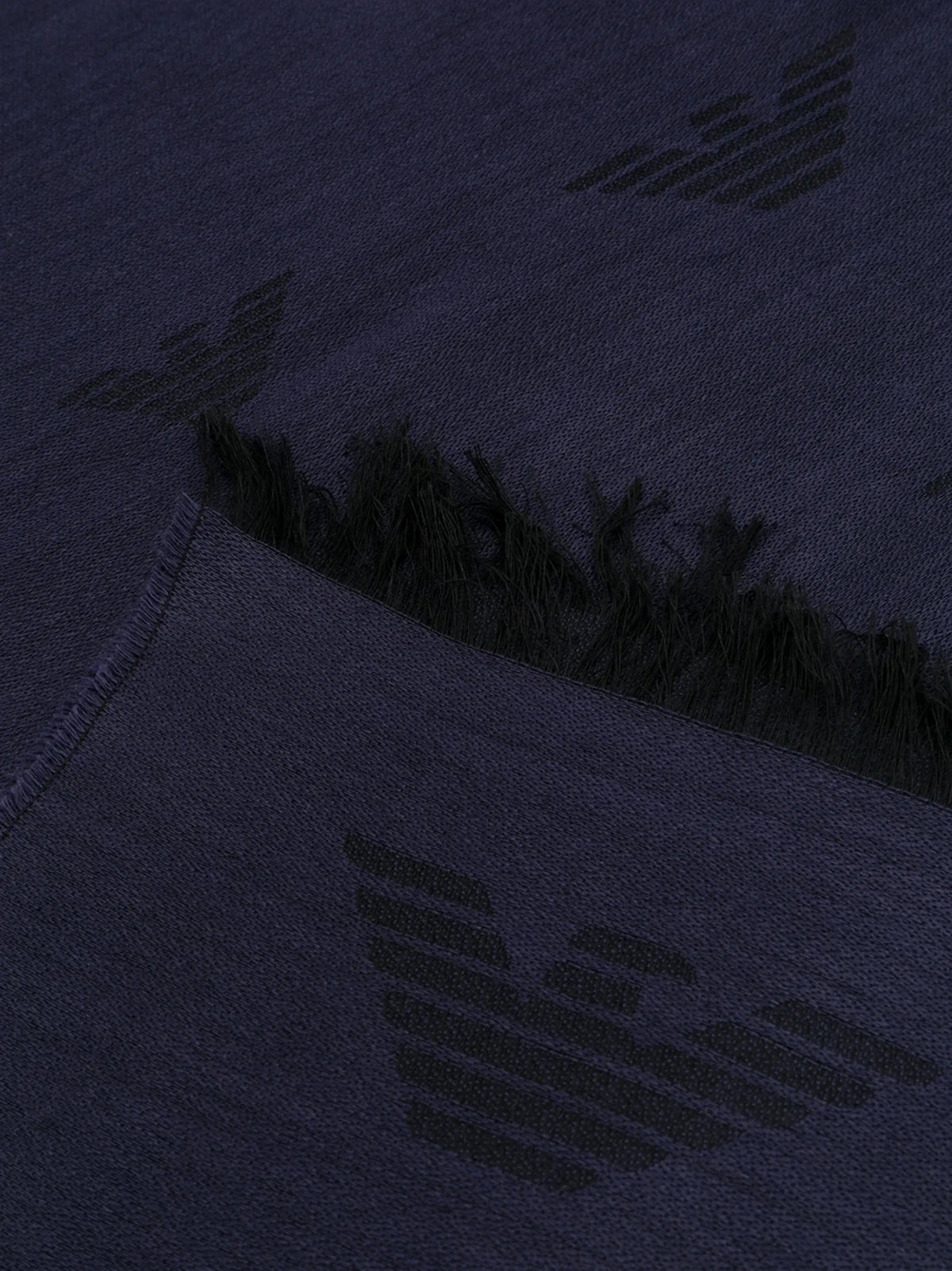 Embroidered Logo Navy Blue Scarf