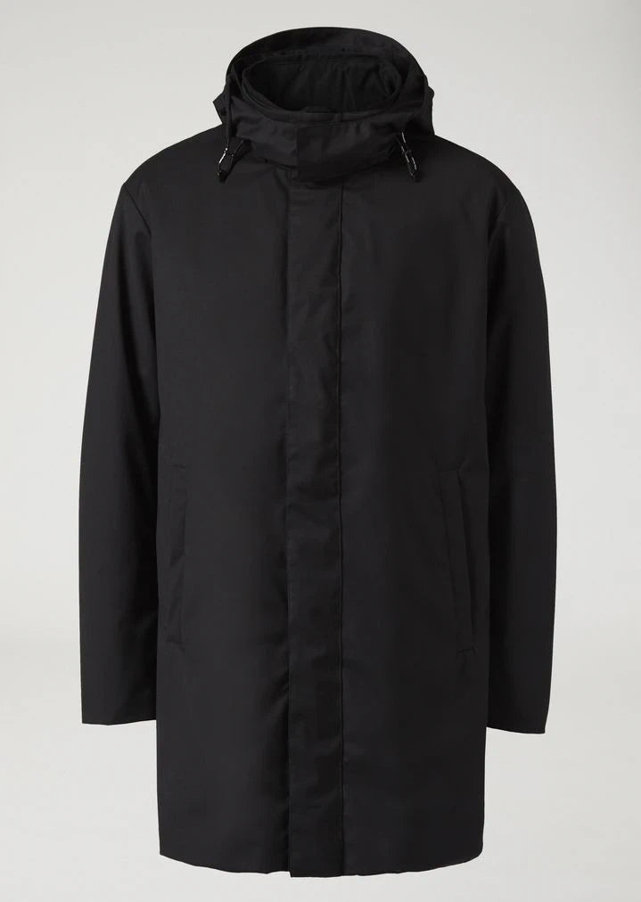 Parka Style Grey Trench Coat