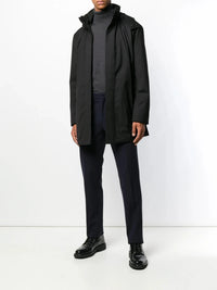 Parka Style Grey Trench Coat