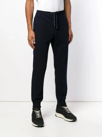Drawstring Slim-Fit Navy Blue Trousers