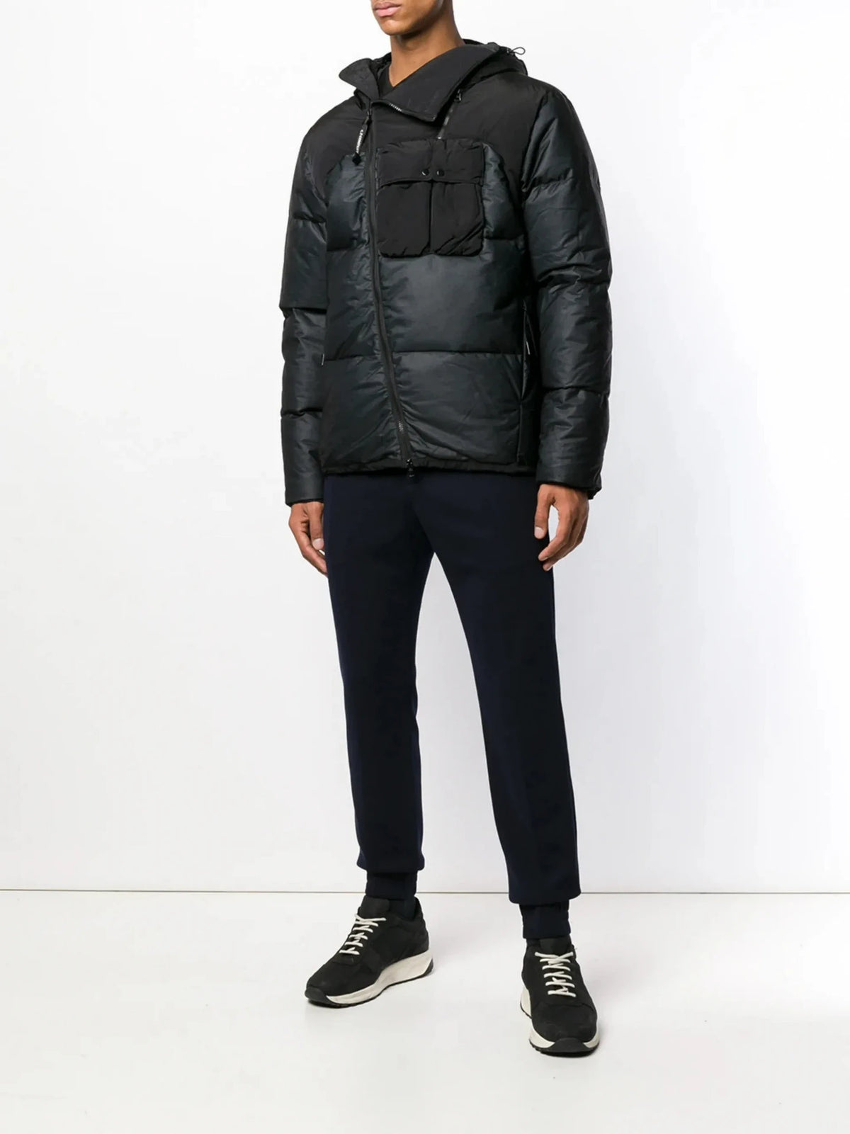 Drawstring Slim-Fit Navy Blue Trousers