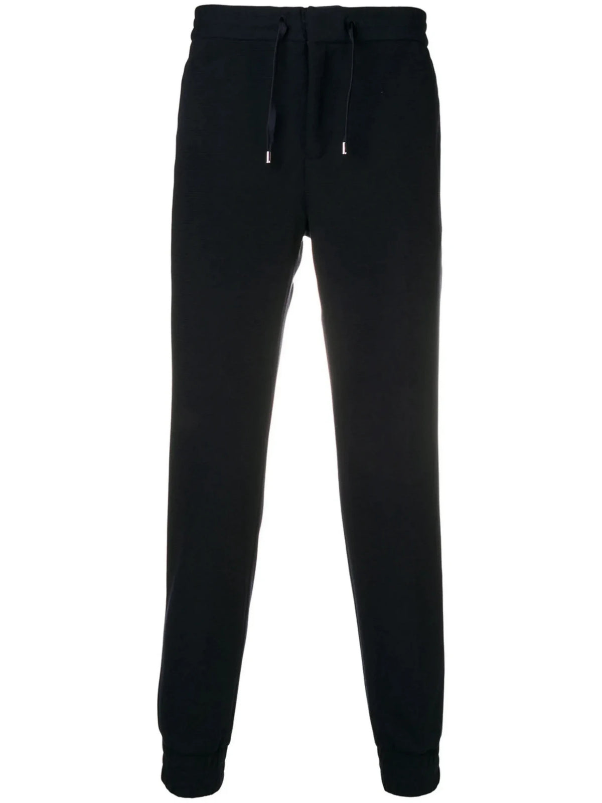 Drawstring Slim-Fit Navy Blue Trousers