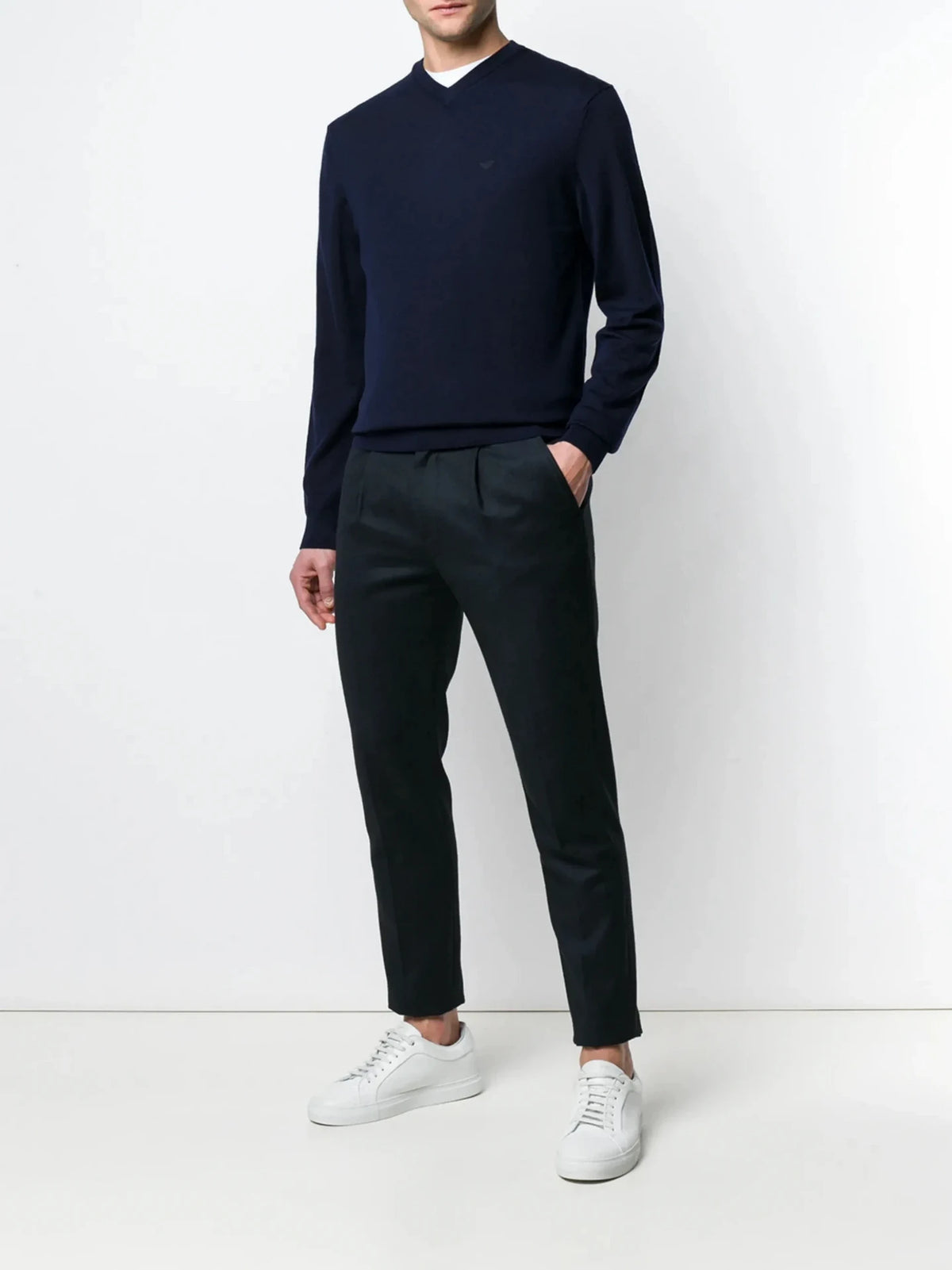 V-Neck Navy Blue Pullover