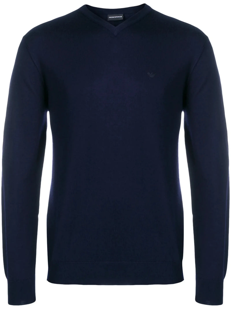 V-Neck Navy Blue Pullover