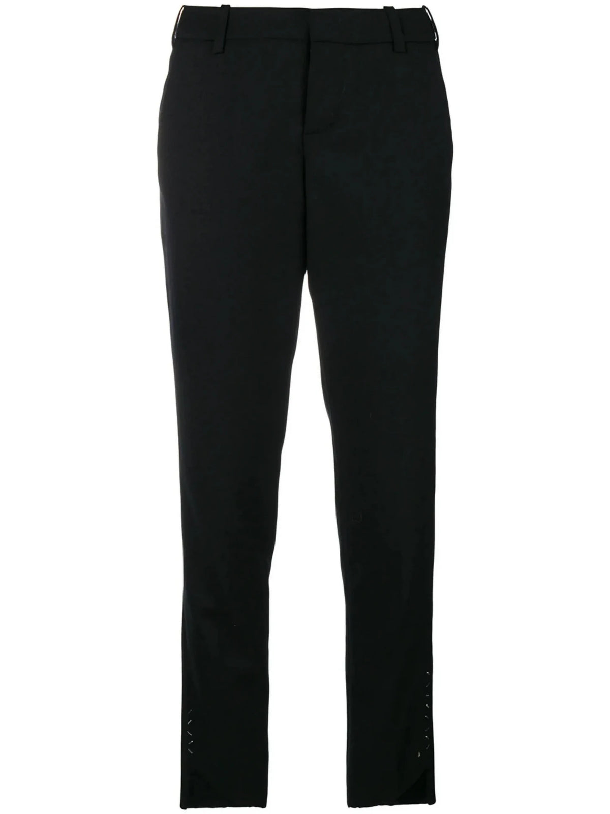 High-Waisted Slim-Fit Black Trousers