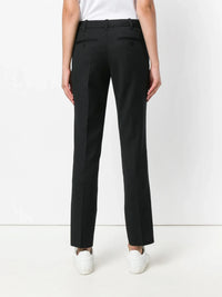 High-Waisted Slim-Fit Black Trousers