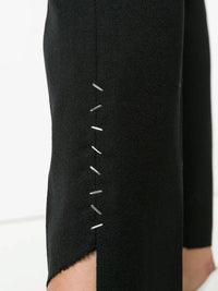 High-Waisted Slim-Fit Black Trousers
