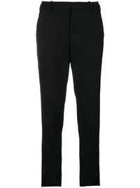 High-Waisted Slim-Fit Black Trousers