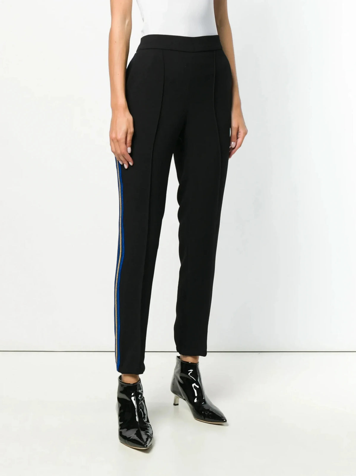 Side Stripe Black Leggings