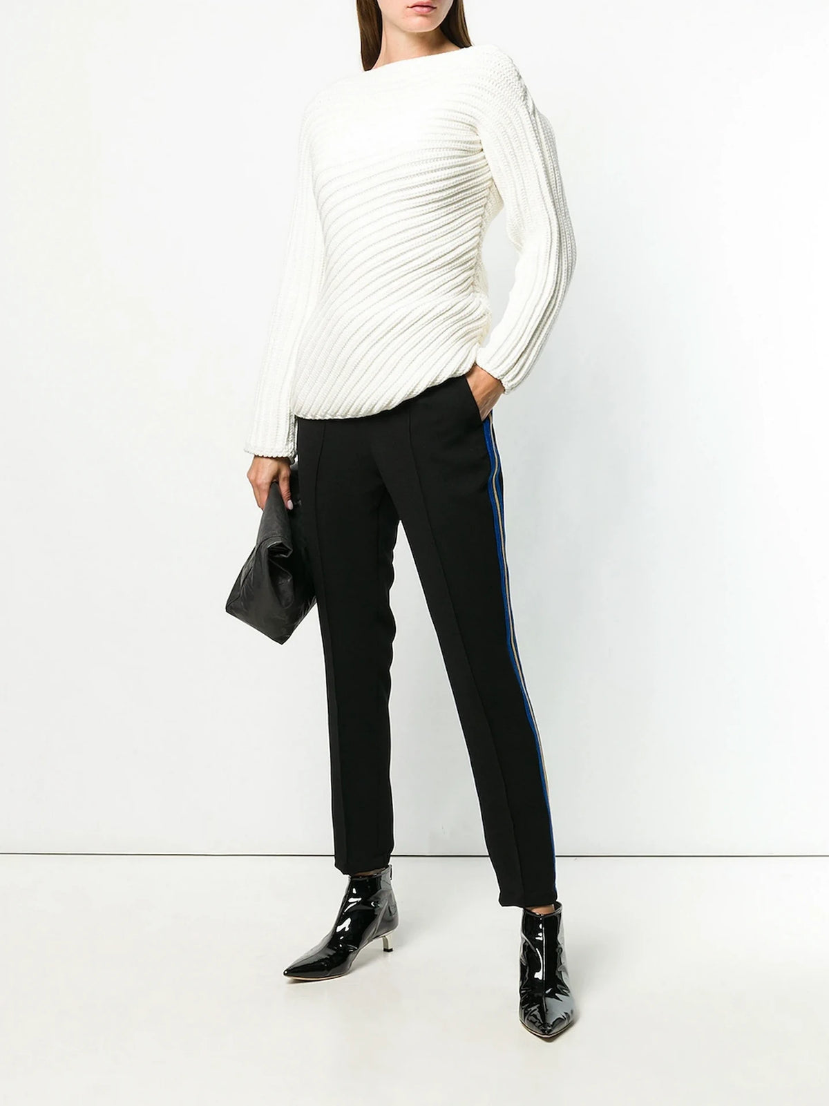 Side Stripe Black Leggings