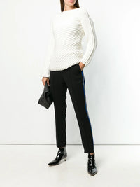 Side Stripe Black Leggings