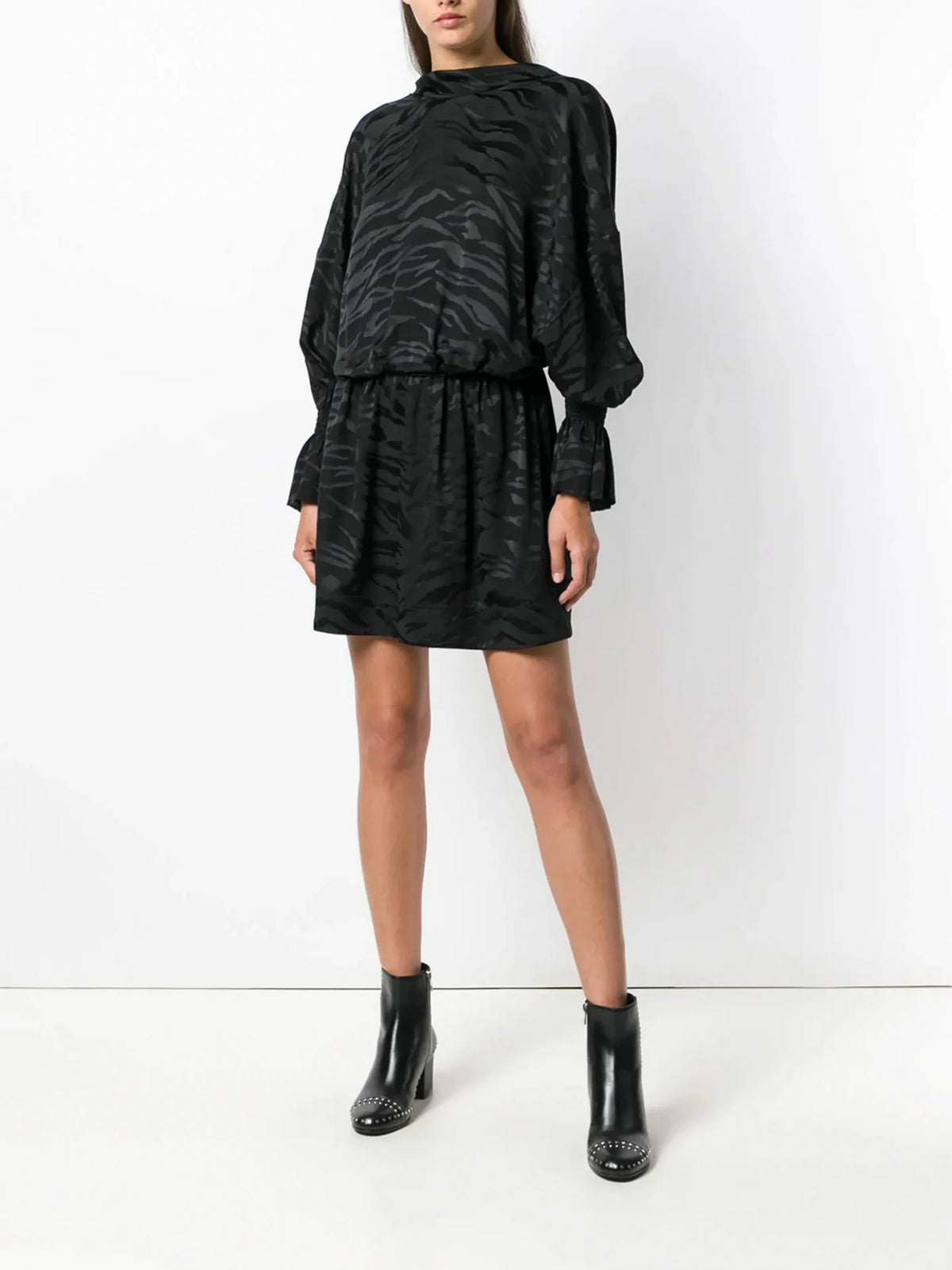 Tiger Print Black Dress