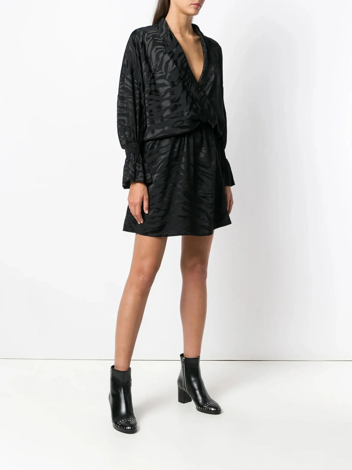 Tiger Print Black Dress